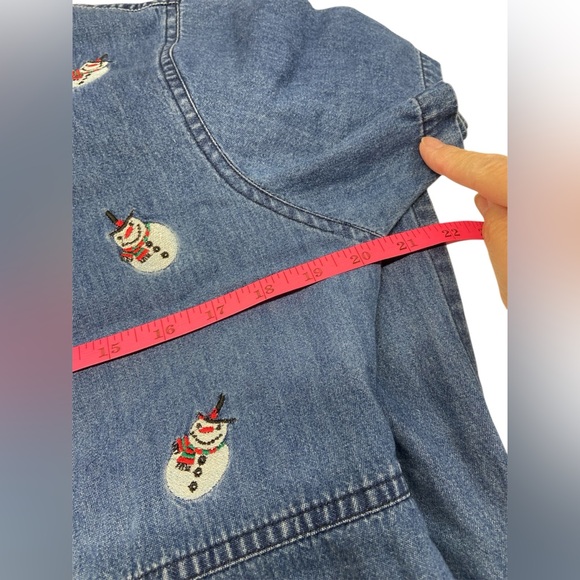 Jane Ashley Vintage Denim Maxi Dress Snowman - Picture 5 of 9